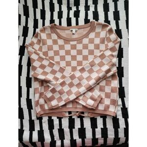 Women's checkered crop sweater XL